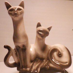 Vintage Siamese Cat TV Lamp